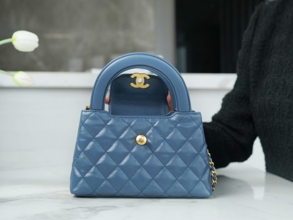 シャネル CHANEL バッグ 新作 2024 Kelly ブルー AS2355 ラムスキン ゴールド金具 - 画像 (8)