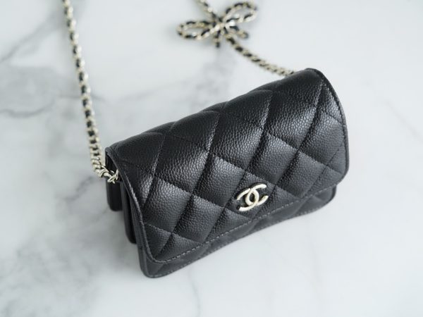 シャネル CHANEL バッグ 新作 2024 ブラック AS2325 キャビアスキン シルバー金具 - 画像 (6)