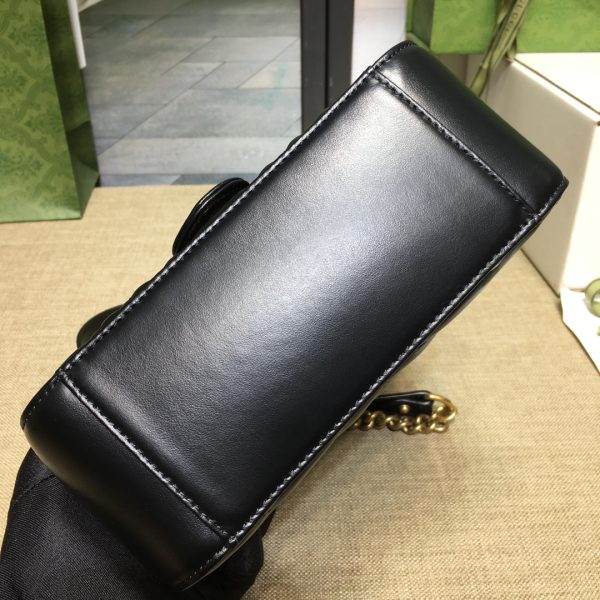 グッチ GGマーモント ミニ トップハンドルバッグ ブラック ‎547260 DTDIT 1000 レザー ゴールド金具 - 画像 (5)