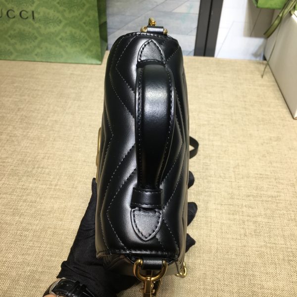 グッチ GGマーモント ミニ トップハンドルバッグ ブラック ‎547260 DTDIT 1000 レザー ゴールド金具 - 画像 (6)