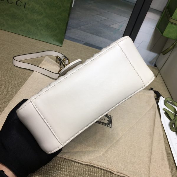 グッチ GGマーモント ミニ トップハンドルバッグ ホワイト ‎547260 DTDIT 9022 レザー ゴールド金具 - 画像 (5)