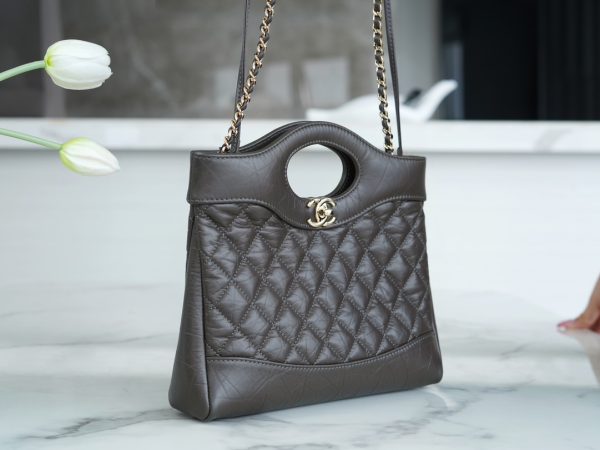 シャネル CHANEL シャネル31 ライン ブラウン AS4133 ラムスキン ゴールド金具 - 画像 (4)