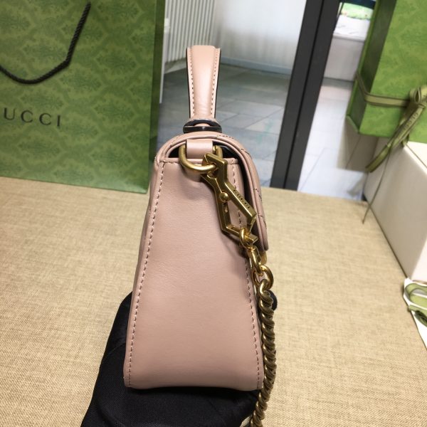 グッチ GGマーモント ミニ トップハンドルバッグ ダスティピンク ‎547260 DTDIT 5729 レザー ゴールド金具 - 画像 (5)