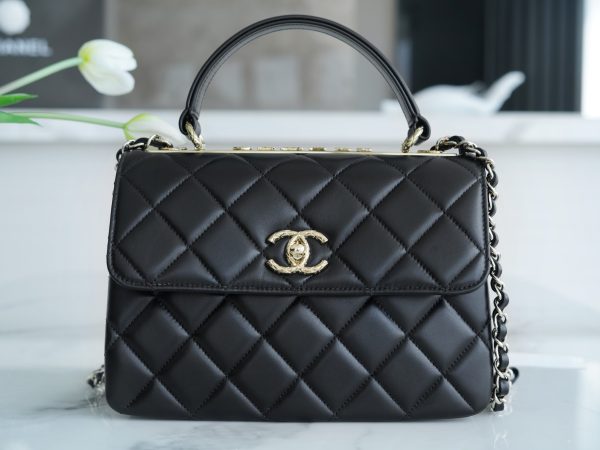 シャネル CHANEL バッグ 新作 2024 TrendyCC ブラック AS323 ラムスキン ゴールド金具