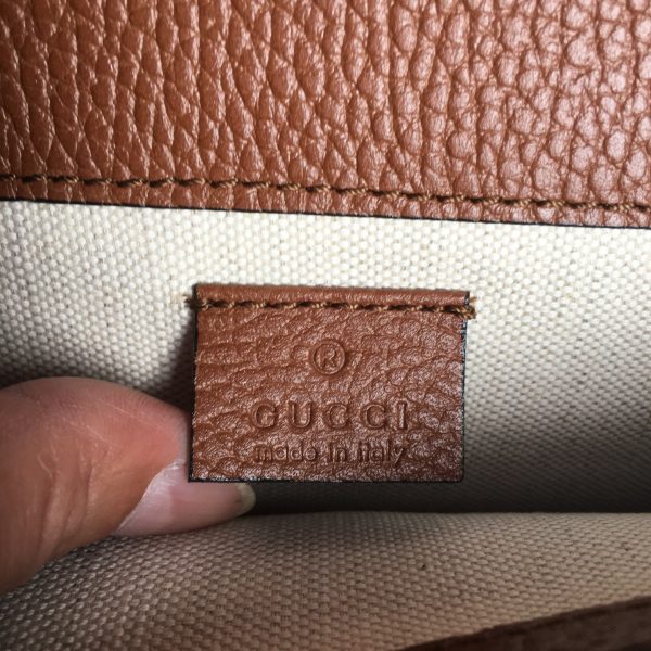 グッチ ディオニュソス GG スモール ショルダーバッグ ダークブルー＆ブラウン 400249 KHNRN 8375 レザー シルバー金具 - 画像 (7)