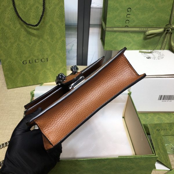 グッチ ディオニュソス GGスプリーム ミニ バッグ ダークブルー＆ブラウン 421970 KHNRN 8375 レザー シルバー金具 - 画像 (4)
