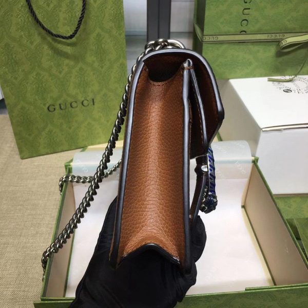 グッチ ディオニュソス GGスプリーム ミニ バッグ ダークブルー＆ブラウン 421970 KHNRN 8375 レザー シルバー金具 - 画像 (5)