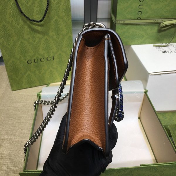 グッチ ディオニュソス GGスプリーム ミニ バッグ ダークブルー＆ブラウン 421970 KHNRN 8375 レザー シルバー金具 - 画像 (6)