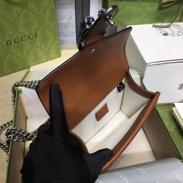 グッチ ディオニュソス GGスプリーム ミニ バッグ ダークブルー＆ブラウン 421970 KHNRN 8375 レザー シルバー金具 - 画像 (9)