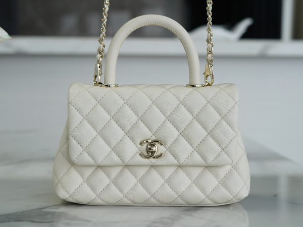 シャネル CHANEL バッグ 新作 2024 Coco Handle アイボリー AS5503 キャビアスキン ゴールド金具