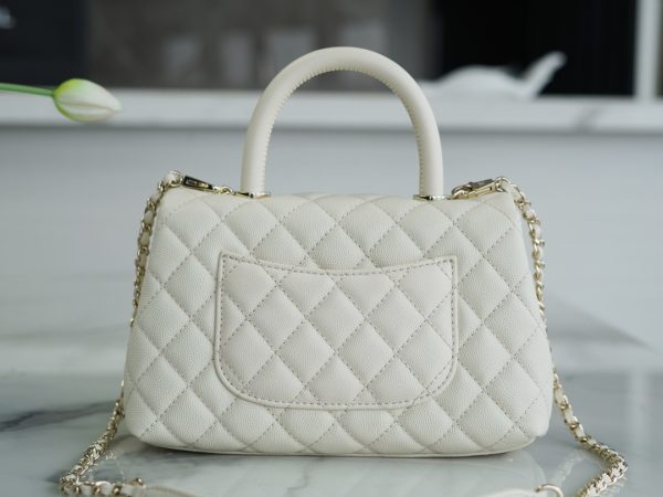 シャネル CHANEL バッグ 新作 2024 Coco Handle アイボリー AS5503 キャビアスキン ゴールド金具 - 画像 (2)