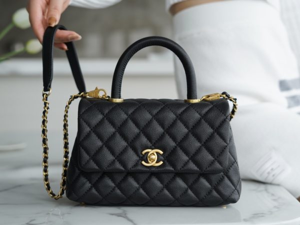 シャネル CHANEL バッグ 新作 2024 Coco Handle ブラック AS5503 キャビアスキン ゴールド金具