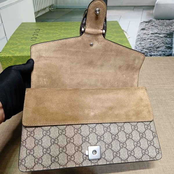 グッチ ディオニュソス GG スモール ショルダーバッグ ベージュ/エボニー 400249 KHNRN 8642 レザー シルバー金具 - 画像 (8)