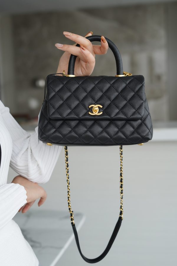シャネル CHANEL バッグ 新作 2024 Coco Handle ブラック AS5503 キャビアスキン ゴールド金具 - 画像 (9)