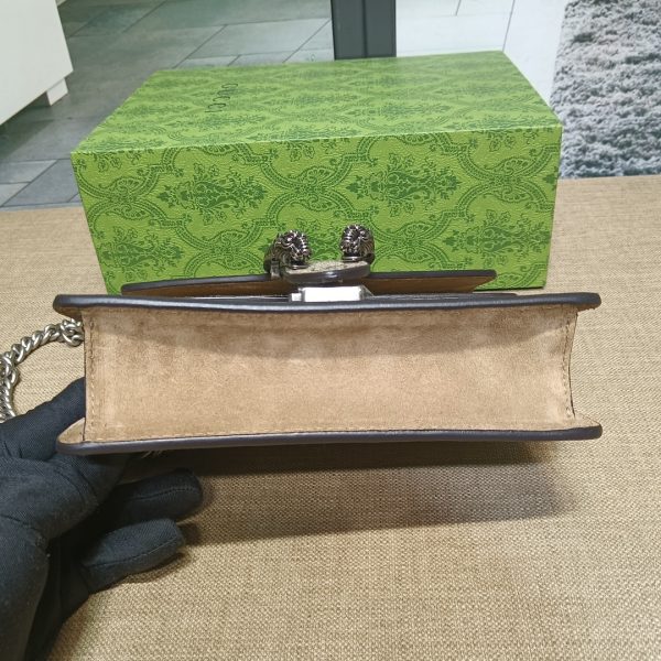 グッチ ディオニュソス GGスプリーム ミニ バッグ ベージュ/エボニー 421970 KHNRN 8642 レザー シルバー金具 - 画像 (6)