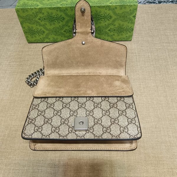 グッチ ディオニュソス GGスプリーム ミニ バッグ ベージュ/エボニー 421970 KHNRN 8642 レザー シルバー金具 - 画像 (7)