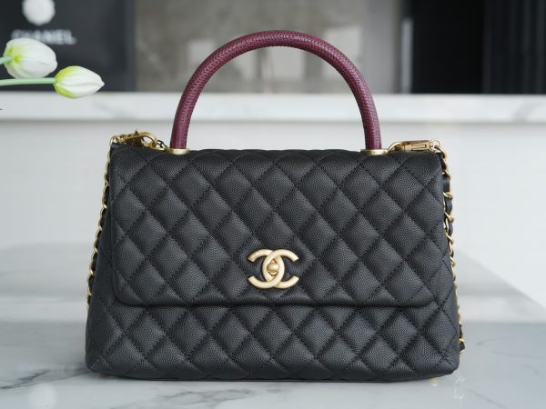 シャネル CHANEL バッグ 新作 2024 Coco Handle ブラック AS7708 キャビアスキン ゴールド金具