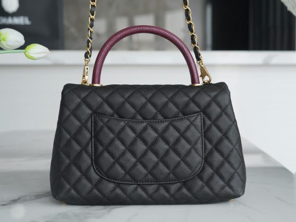 シャネル CHANEL バッグ 新作 2024 Coco Handle ブラック AS7708 キャビアスキン ゴールド金具 - 画像 (7)