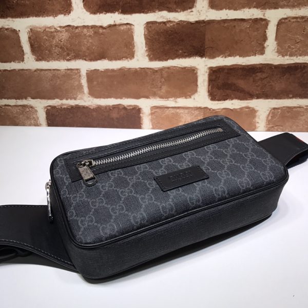 グッチ ソフト GGスプリーム ベルトバッグ ブラック/グレー 474293 K9RRN 1095 GGスプリーム/レザー シルバー金具 - 画像 (3)