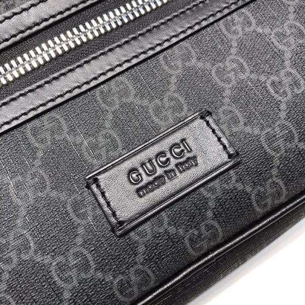 グッチ ソフト GGスプリーム ベルトバッグ ブラック/グレー 474293 K9RRN 1095 GGスプリーム/レザー シルバー金具 - 画像 (4)