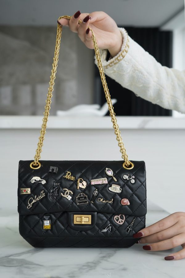 シャネル CHANEL バッグ 新作 2024 2.55 ブラック AS37586 ラムスキン ゴールド金具 - 画像 (2)