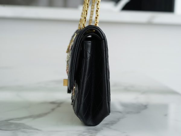 シャネル CHANEL バッグ 新作 2024 2.55 ブラック AS37586 ラムスキン ゴールド金具 - 画像 (6)