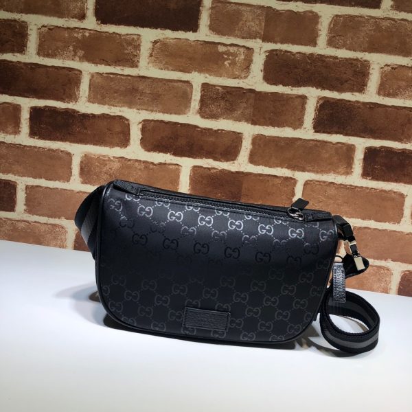 グッチ ウエストバッグ ボディバッグ GGナイロン ブラック/グレー 449182 G1XHN 8615 GGナイロン/レザー シルバー金具