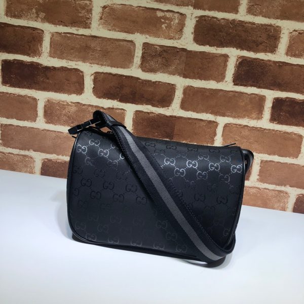 グッチ ウエストバッグ ボディバッグ GGナイロン ブラック/グレー 449182 G1XHN 8615 GGナイロン/レザー シルバー金具 - 画像 (3)