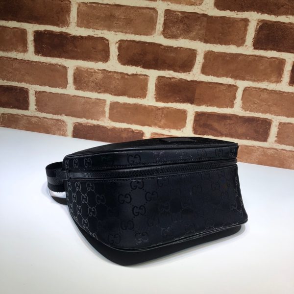 グッチ ウエストバッグ ボディバッグ GGナイロン ブラック/グレー 449182 G1XHN 8615 GGナイロン/レザー シルバー金具 - 画像 (4)