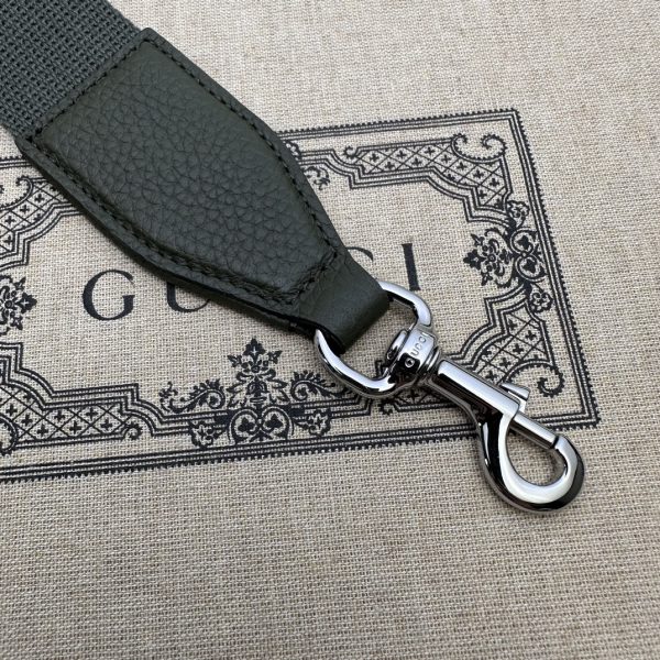 グッチ ジャンボGG クロスボディバッグ ダークグリーン 766937 AACWY 3341 ジャンボ GG レザー シルバー金具 - 画像 (7)