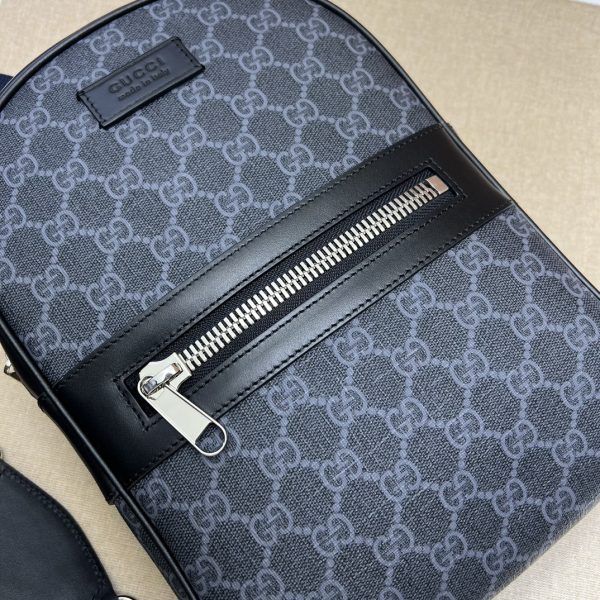 グッチ GG クロスボディバッグ ブラック 771164 KAAAJ 1143 GGスプリーム キャンバス/レザー シルバー金具 - 画像 (7)