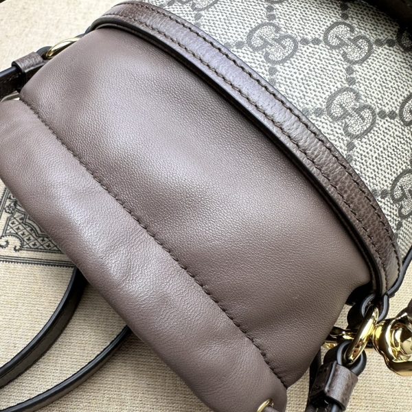 グッチ ブラウン Brown 'Ophidia' mini bucket bag バッグ ベージュ＆エボニー/ブラウン 760199 9AAD 98341 GGスプリーム キャンバス/レザー ゴールド金具 - 画像 (6)