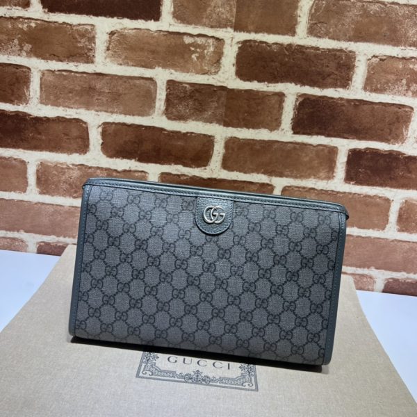 グッチ Clutch Phidia greyクラッチバッグ ダークグレー＆ブラック 598234 4HA5M 1161 pvc/レザー シルバー金具