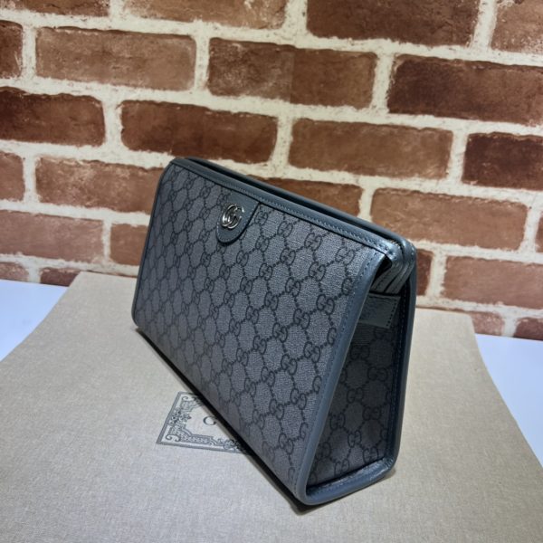 グッチ Clutch Phidia greyクラッチバッグ ダークグレー＆ブラック 598234 4HA5M 1161 pvc/レザー シルバー金具 - 画像 (2)