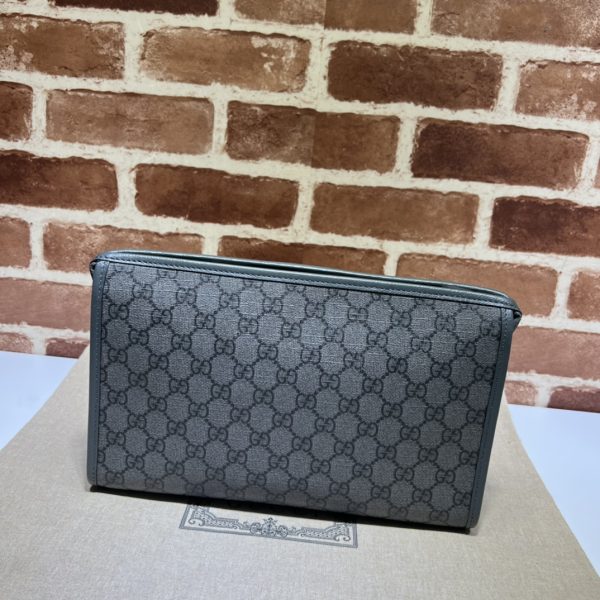 グッチ Clutch Phidia greyクラッチバッグ ダークグレー＆ブラック 598234 4HA5M 1161 pvc/レザー シルバー金具 - 画像 (3)