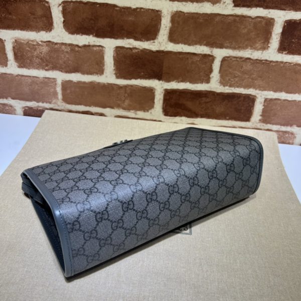 グッチ Clutch Phidia greyクラッチバッグ ダークグレー＆ブラック 598234 4HA5M 1161 pvc/レザー シルバー金具 - 画像 (4)