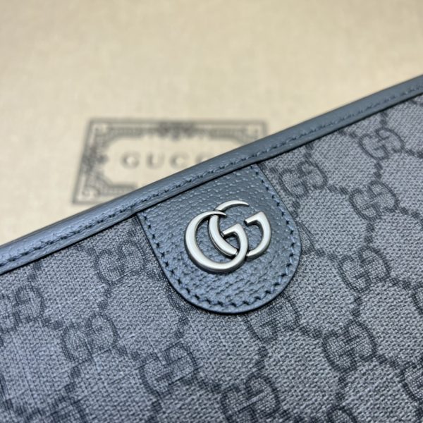 グッチ Clutch Phidia greyクラッチバッグ ダークグレー＆ブラック 598234 4HA5M 1161 pvc/レザー シルバー金具 - 画像 (5)