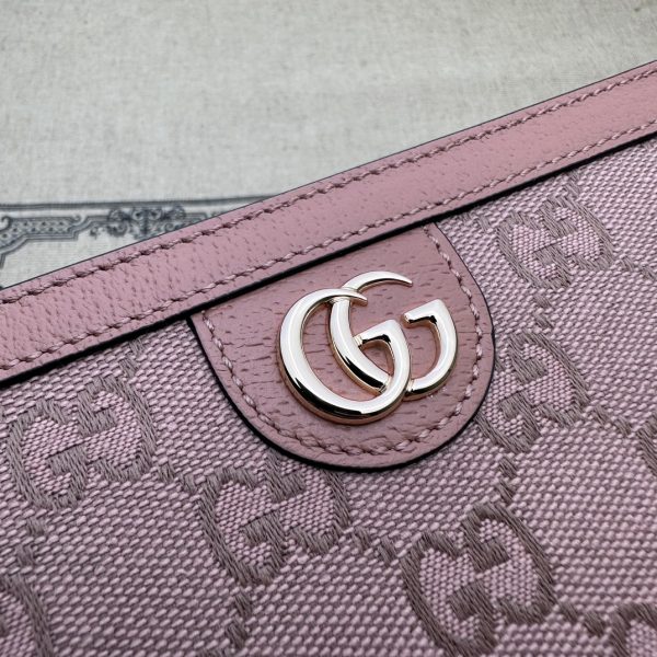 グッチ GGスプリーム クラッチバッグ セカンドバッグ ピンク 625549 5823 ジャンボ GGキャンバス/レザー シルバー金具 - 画像 (4)