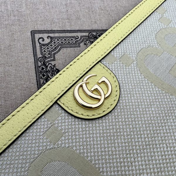 グッチ GGスプリーム クラッチバッグ セカンドバッグ イエロー 625549 7412 ジャンボ GGキャンバス/レザー ゴールド金具 - 画像 (3)