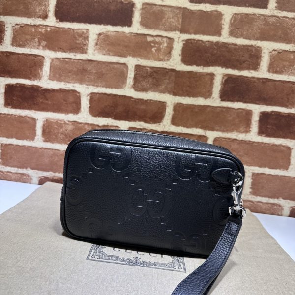 グッチ メンズ クラッチ バッグ ブラック 760224 AABY 01000 レザー シルバー金具