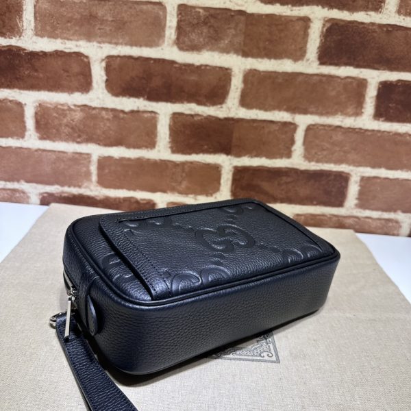 グッチ メンズ クラッチ バッグ ブラック 760224 AABY 01000 レザー シルバー金具 - 画像 (4)