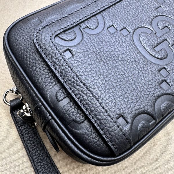 グッチ メンズ クラッチ バッグ ブラック 760224 AABY 01000 レザー シルバー金具 - 画像 (5)