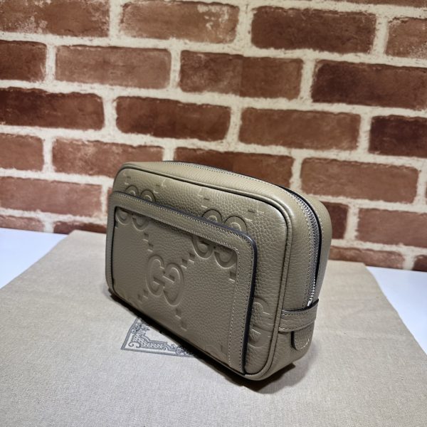 グッチ メンズ クラッチ バッグ ベージュ 760224 AABY 8358 レザー シルバー金具 - 画像 (2)
