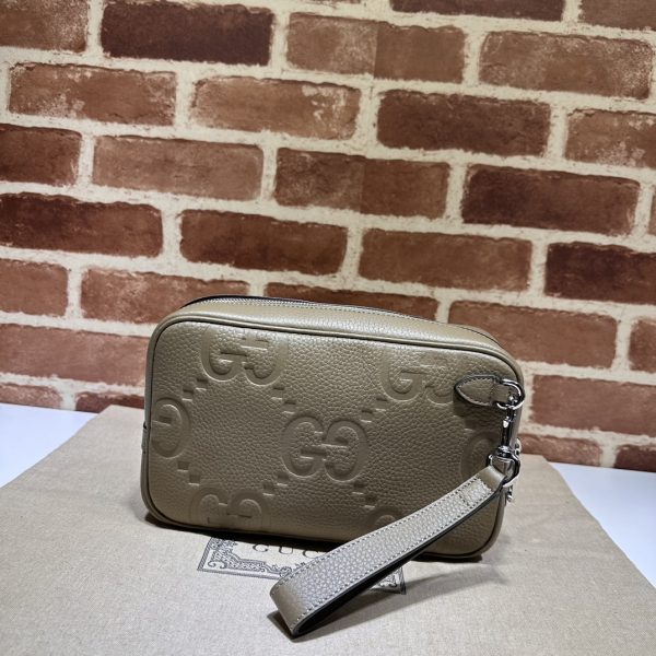 グッチ メンズ クラッチ バッグ ベージュ 760224 AABY 8358 レザー シルバー金具 - 画像 (3)