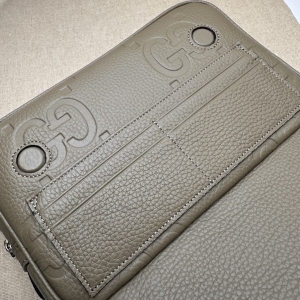 グッチ メンズ クラッチ バッグ ベージュ 760224 AABY 8358 レザー シルバー金具 - 画像 (8)