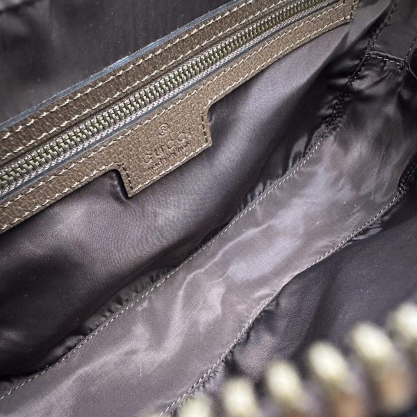 グッチ GUCCI SAVOY ウェブ ストライプ コスメティックケース ベージュ＆エボニー/ブラウン 760019 96IWT 8745 GGスプリーム キャンバス/レザー ゴールド金具 - 画像 (6)