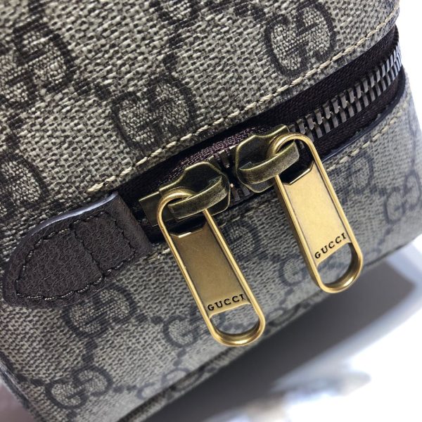 グッチ GUCCI SAVOY ミディアム GG コスメティックケース ベージュ＆エボニー/ブラウン 572767 9IK3T 8745 GGスプリーム キャンバス/レザー ゴールド金具 - 画像 (6)