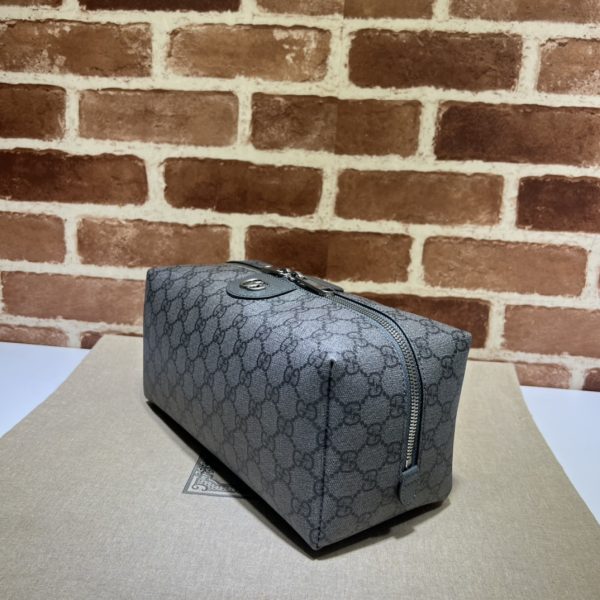 グッチ オフィディア GG コスメティックケース グレー＆ブラック 572767 UULBN 1244 GGスプリーム キャンバス/レザー シルバー金具 - 画像 (2)