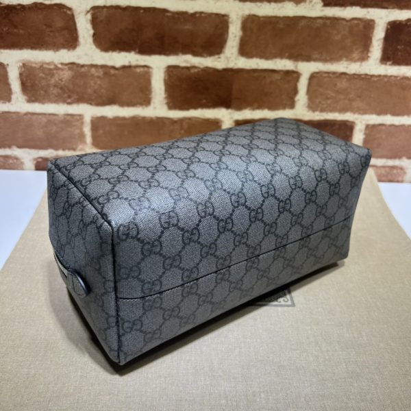 グッチ オフィディア GG コスメティックケース グレー＆ブラック 572767 UULBN 1244 GGスプリーム キャンバス/レザー シルバー金具 - 画像 (4)
