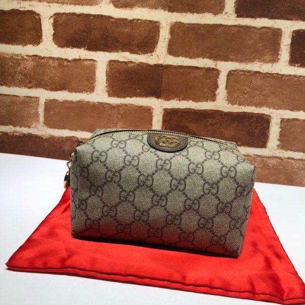 グッチ GUCCI コスメティックケース オフィディア ベージュ＆エボニー/ブラウン 548393 K5I5G 8358 GGスプリーム キャンバス/レザー ゴールド金具